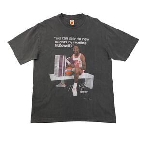 McDowell's T Shirt Mens M Medium MJ Reading Tee Michael Jordan Chicago Bulls